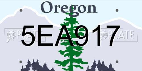 5EA917 Oregon License Plate