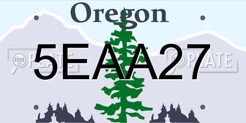 5EAA27 Oregon License Plate