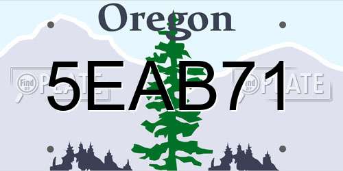 5EAB71 Oregon License Plate