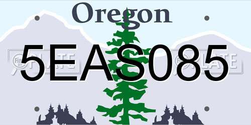 5EAS085 Oregon License Plate