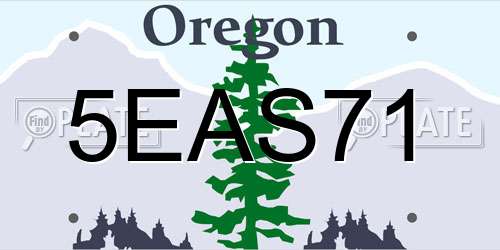 5EAS71 Oregon License Plate