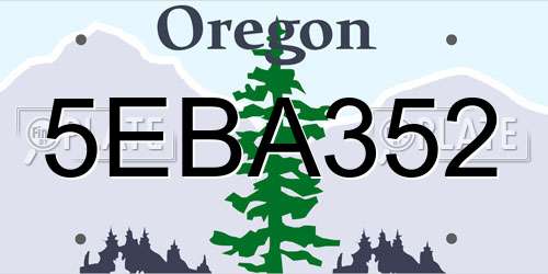 5EBA352 Oregon License Plate