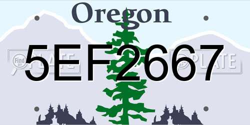 5EF2667 Oregon License Plate