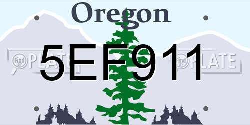 5EF911 Oregon License Plate