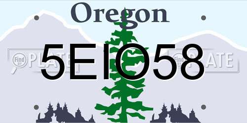 5EIO58 Oregon License Plate