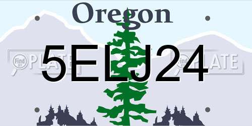 5ELJ24 Oregon License Plate