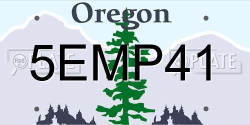 5EMP41 Oregon License Plate
