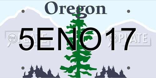 5ENO17 Oregon License Plate