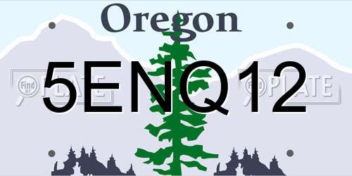 5ENQ12 Oregon License Plate