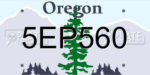 5EP560 Oregon License Plate