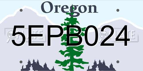 5EPB024 Oregon License Plate