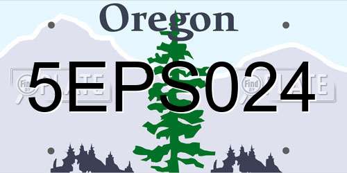 5EPS024 Oregon License Plate