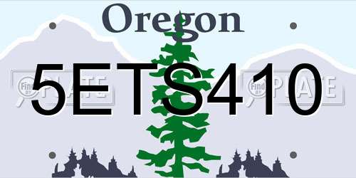 5ETS410 Oregon License Plate
