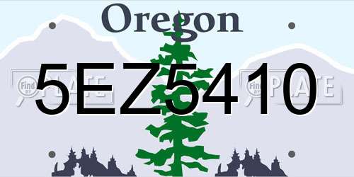 5EZ5410 Oregon License Plate