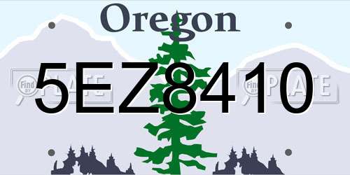 5EZ8410 Oregon License Plate