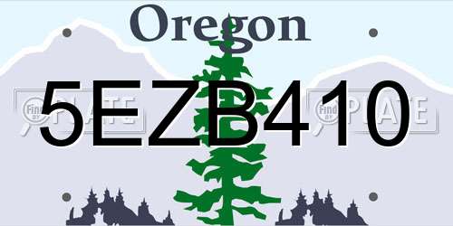 5EZB410 Oregon License Plate