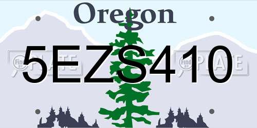 5EZS410 Oregon License Plate