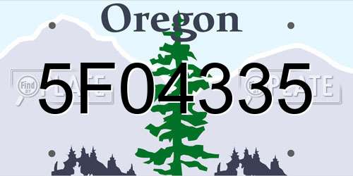 5F04335 Oregon License Plate