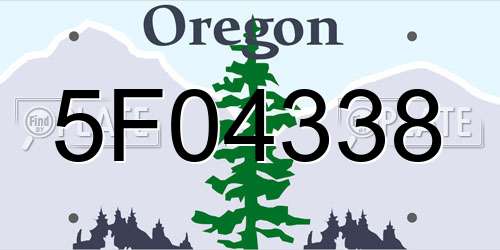 5F04338 Oregon License Plate