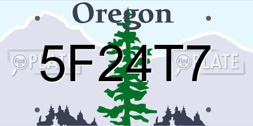 5F24T7 Oregon License Plate