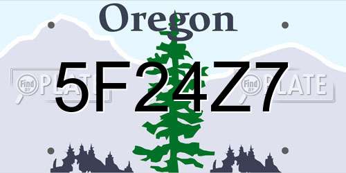 5F24Z7 Oregon License Plate