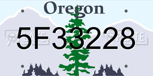 5F33228 Oregon License Plate