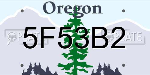 5F53B2 Oregon License Plate