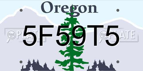 5F59T5 Oregon License Plate