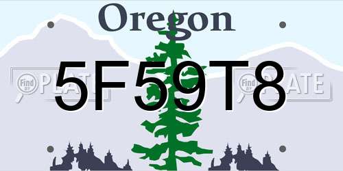 5F59T8 Oregon License Plate