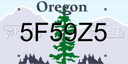 5F59Z5 Oregon License Plate