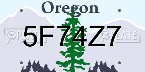 5F74Z7 Oregon License Plate