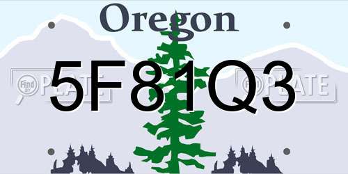 5F81Q3 Oregon License Plate