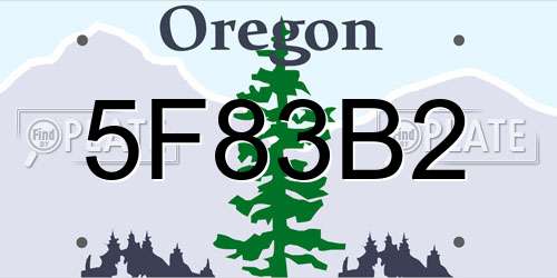 5F83B2 Oregon License Plate