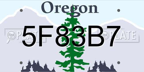 5F83B7 Oregon License Plate
