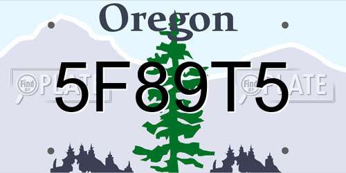 5F89T5 Oregon License Plate