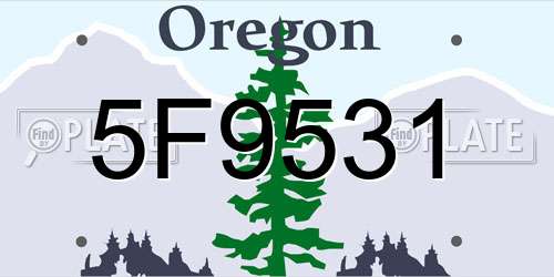 5F9531 Oregon License Plate