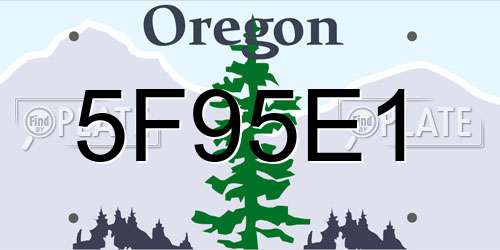 5F95E1 Oregon License Plate