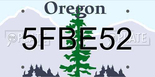 5FBE52 Oregon License Plate