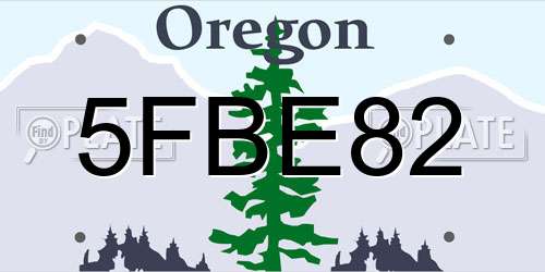 5FBE82 Oregon License Plate
