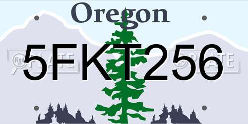 5FKT256 Oregon License Plate