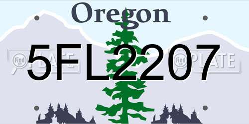 5FL2207 Oregon License Plate