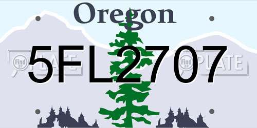 5FL2707 Oregon License Plate