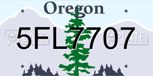 5FL7707 Oregon License Plate