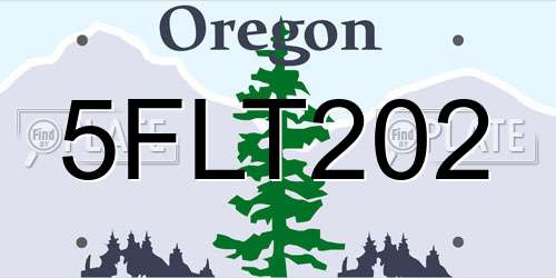 5FLT202 Oregon License Plate