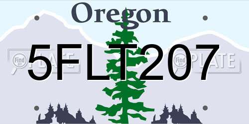 5FLT207 Oregon License Plate