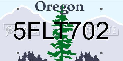 5FLT702 Oregon License Plate
