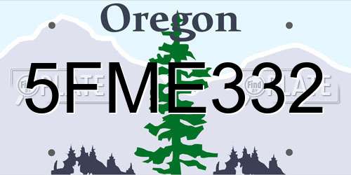 5FME332 Oregon License Plate