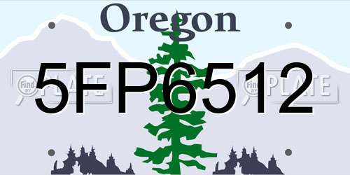 5FP6512 Oregon License Plate