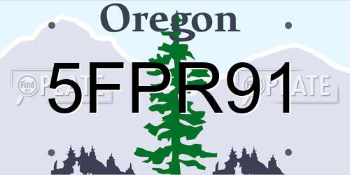 5FPR91 Oregon License Plate