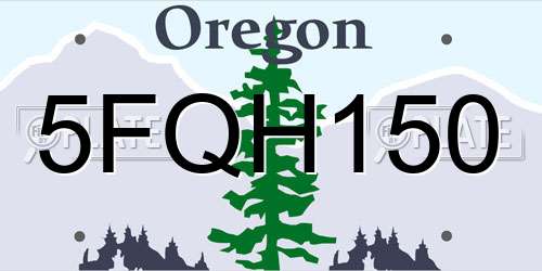 5FQH150 Oregon License Plate